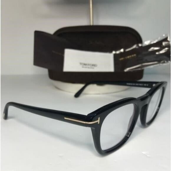 New Authentic Tom Ford Blue Light Block Square Unisex Eyeglasses FT5542-B 001 50 - Picture 9 of 12